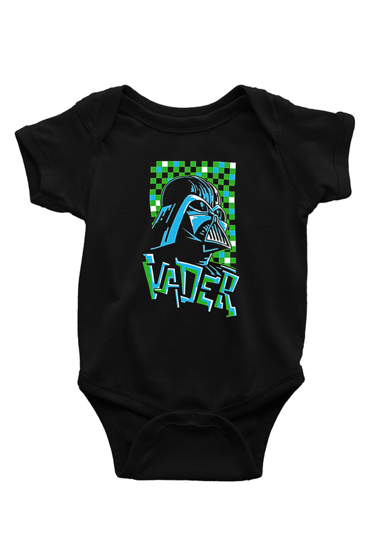 Star Wars (Dart Vader) Baskılı Unisex Siyah Bebek Body - Zıbın