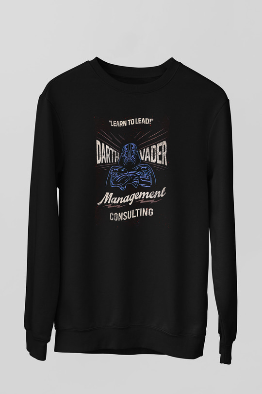 Star Wars (Dart Vader) Baskılı Unisex Siyah Sweatshirt