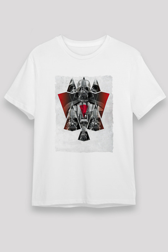 Star Wars (Dart Vader) Unisex Baskılı Beyaz Tişört - Tshirt
