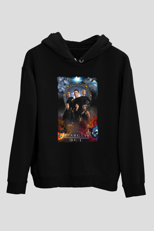 Stargate SG-1 Siyah Unisex Hoodie