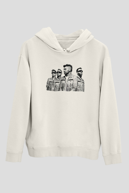 Starset Baskılı Beyaz Unisex Kapüşonlu Sweatshirt