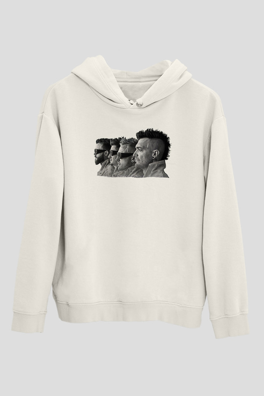 Starset Baskılı Beyaz Unisex Kapüşonlu Sweatshirt
