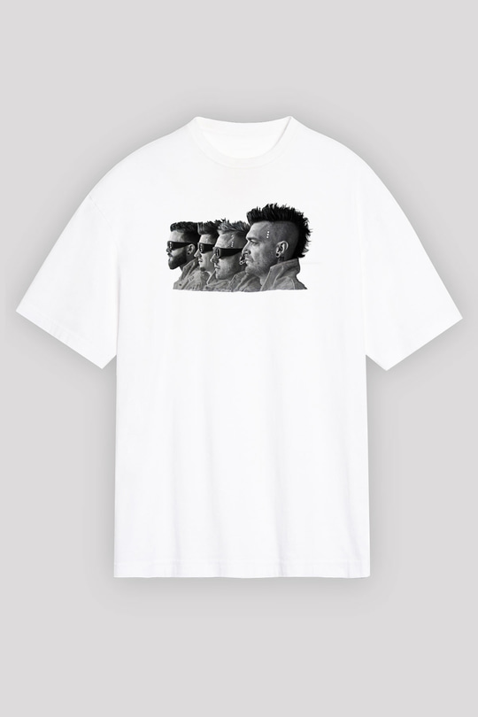 Starset Baskılı Beyaz Unisex Oversize Tişört - Tshirt
