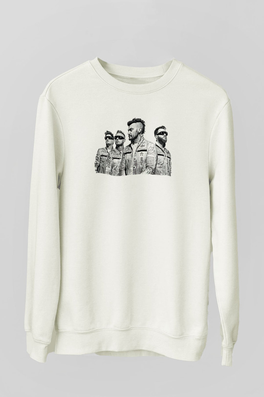 Starset Baskılı Beyaz Unisex Sweatshirt