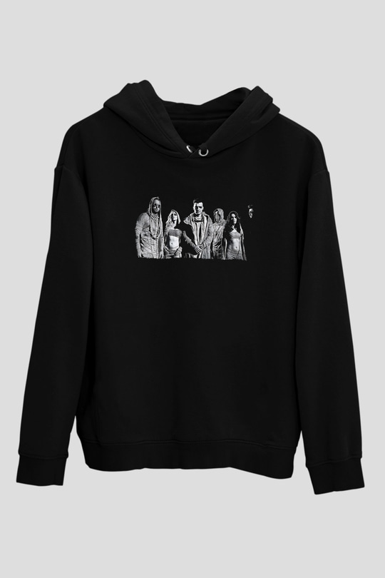 Starset Baskılı Unisex Siyah Kapüşonlu Sweatshirt