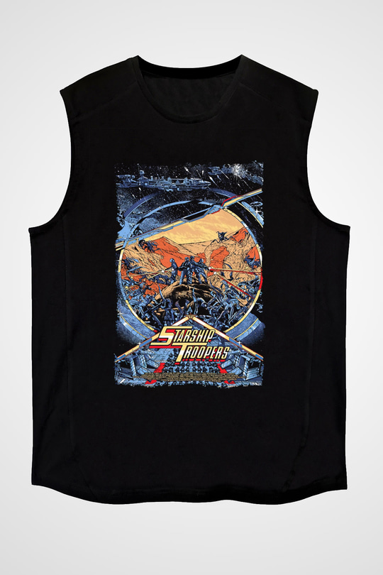 Starship Troopers Siyah Unisex  Kolsuz Tişört