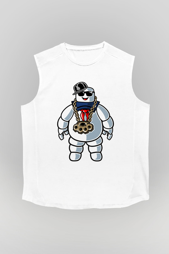 Stay Dope Baskılı Unisex Beyaz Kolsuz Tişört
