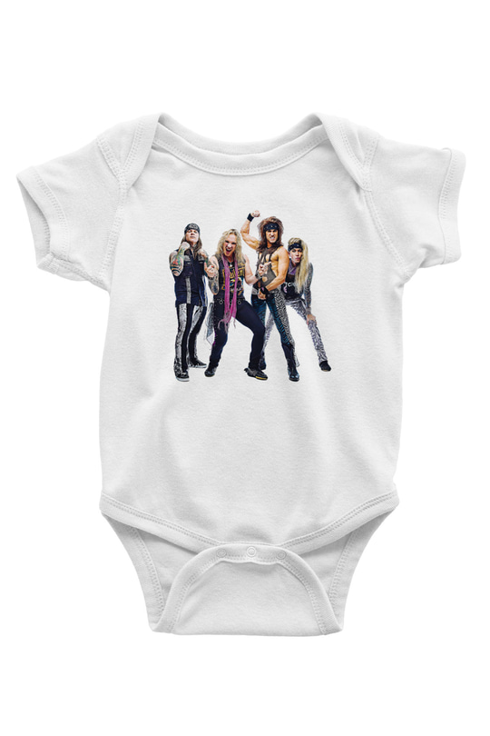 Steel Panther Baskılı Beyaz Unisex Bebek Body - Zıbın