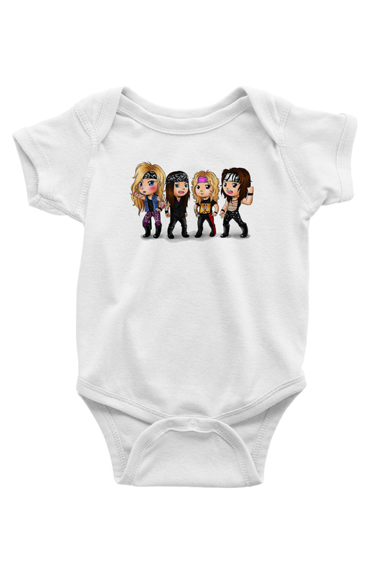 Steel Panther Baskılı Beyaz Unisex Bebek Body - Zıbın