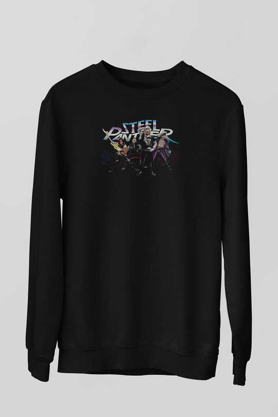 Steel Panther Baskılı Unisex Siyah Sweatshirt