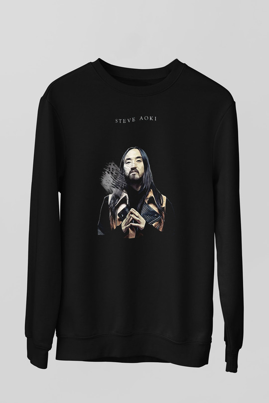 Steve Aoki Siyah Unisex Sweatshirt