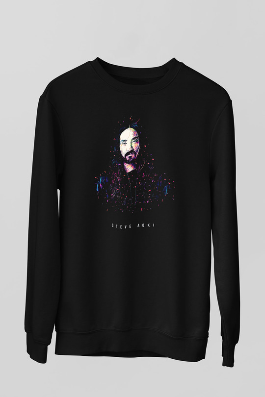 Steve Aoki Siyah Unisex Sweatshirt