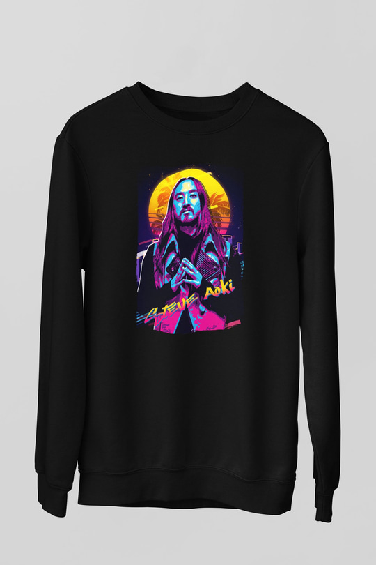 Steve Aoki Siyah Unisex Sweatshirt