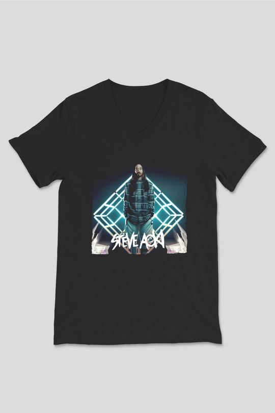 Steve Aoki Siyah Unisex V Yaka Tişört