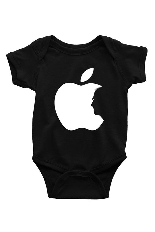 Steve Jobs Baskılı Siyah Bebek Body - Zıbın