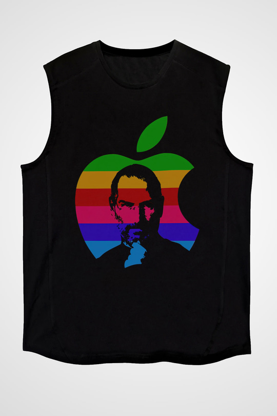 Steve Jobs Siyah Unisex Kolsuz Tişört