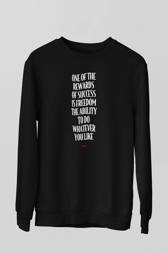 Sting Baskılı Unisex Siyah Sweatshirt