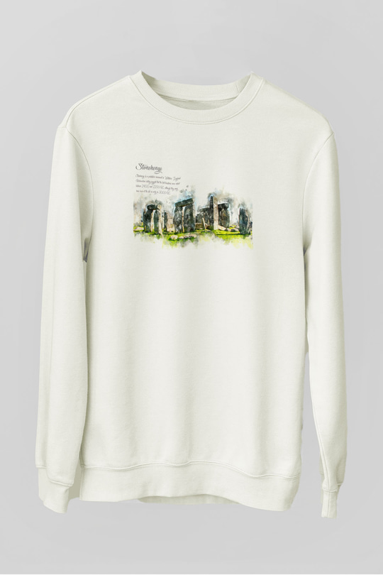 Stonehenge Beyaz Unisex Sweatshirt