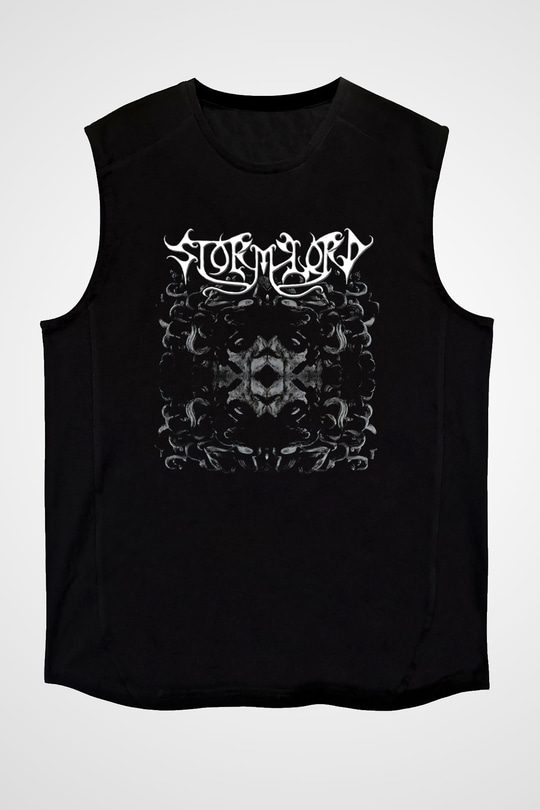 Stormlord Baskılı Unisex Siyah Kolsuz Tişört - Tshirt