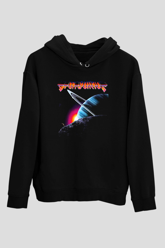 Stratovarius Baskılı Unisex Siyah Kapüşonlu Sweatshirt