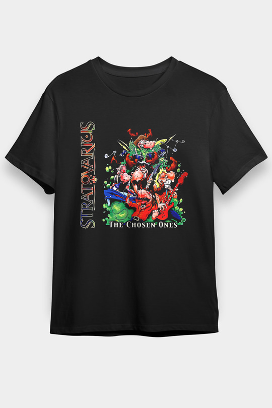 Stratovarius Baskılı Unisex Siyah Tişört - Tshirt