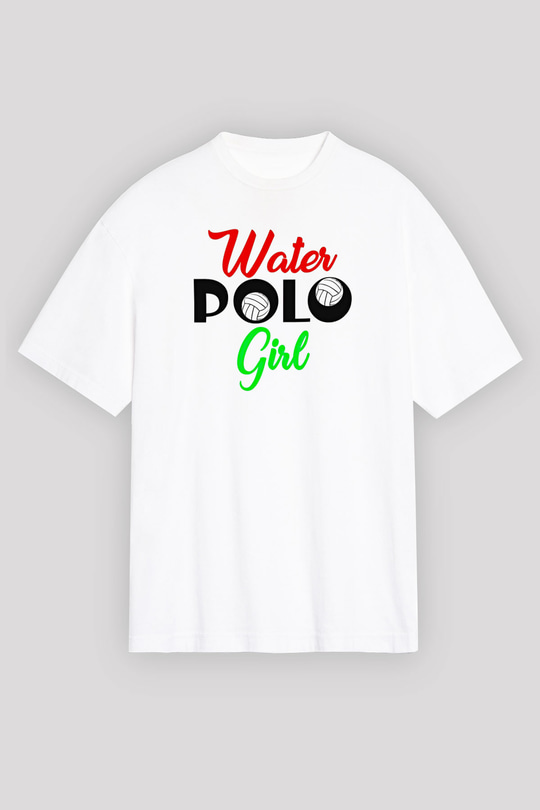 Su Topu Baskılı Unisex Beyaz Oversize Tişört - Tshirt
