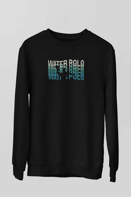 Su Topu - Water Polo Baskılı Unisex Siyah Sweatshirt