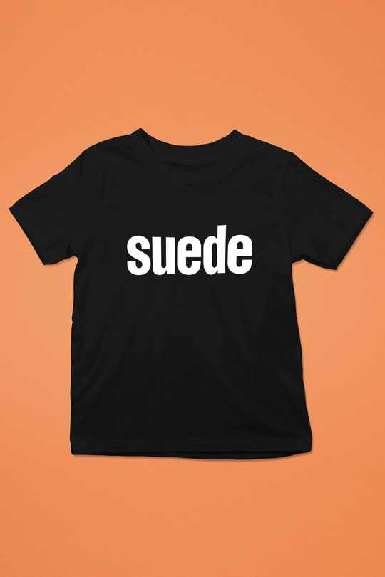 Suede Baskılı Unisex Siyah Çocuk Tişört - Tshirt