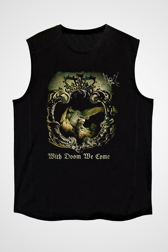 Summoning Baskılı Unisex Siyah Kolsuz Tişört - Tshirt