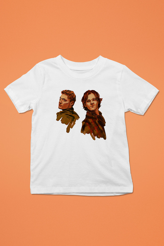 Supernatural Baskılı Beyaz Unisex Beyaz Çocuk Tişört - Tshirt