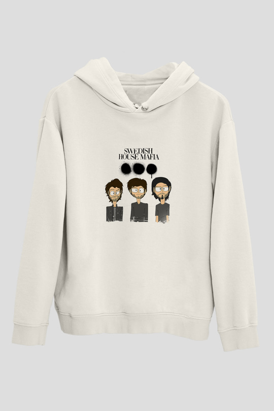 Swedish House MafiaBaskılı Beyaz Hoodie