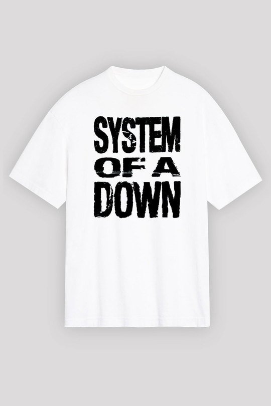 System of a Down Beyaz Unisex Oversize Tişört T-Shirt