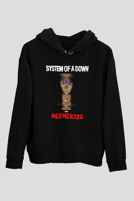 System of a Down Siyah Unisex Kapşonlu Sweatshirt