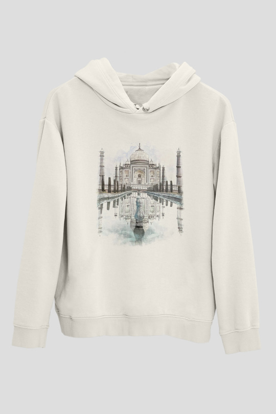 Tac Mahal Beyaz Unisex Hoodie