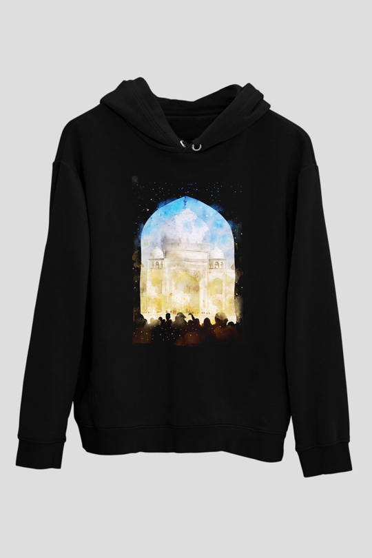 Tac Mahal Siyah Unisex Hoodie