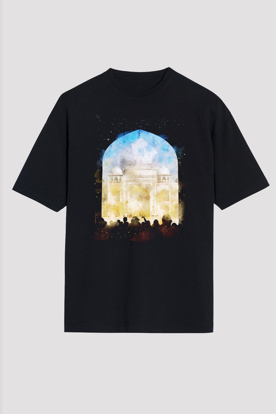 Tac Mahal Siyah Unisex Tişört T-Shirt - TişörtFabrikası