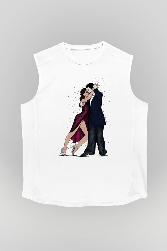 Tango Beyaz Unisex Kolsuz Tişört