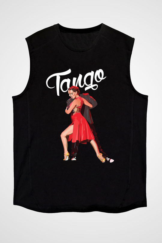 Tango Siyah Unisex Kolsuz Tişört