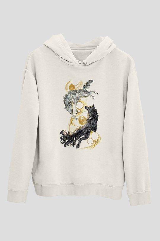 Tasarım KurtBeyaz  Unisex Hoodie