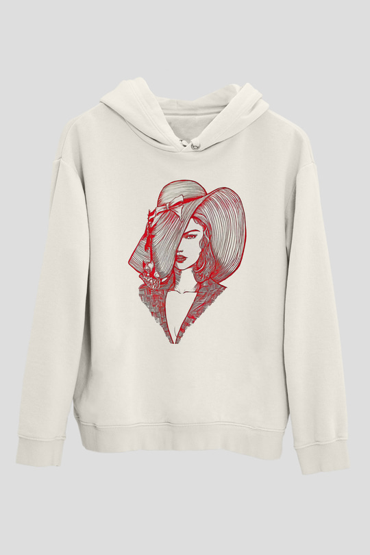 Taylor Swift Baskılı Beyaz Unisex Kapüşonlu Sweatshirt