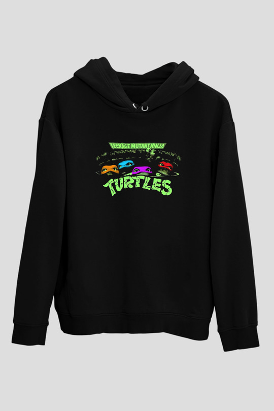Teenage Mutant Ninja Turtles Ninja Kaplumbağalar Siyah Unisex Hoodie