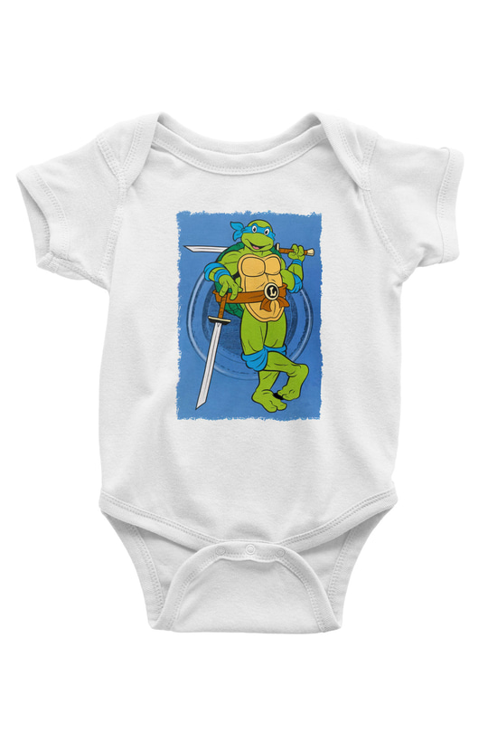 Teenage Mutant Ninja Turtles Ninja Kaplumbağalar Beyaz Bebek Body - Zıbın