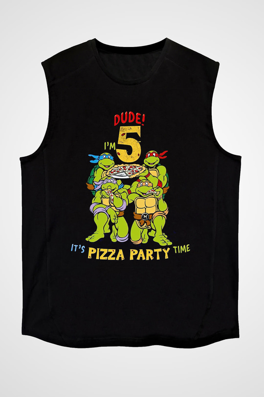 Teenage Mutant Ninja Turtles Ninja Kaplumbağalar Siyah Unisex  Kolsuz Tişört