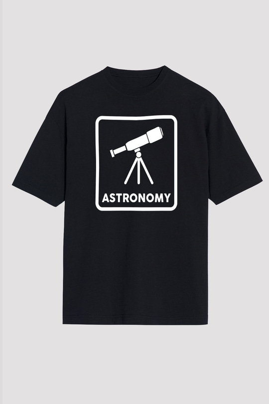 Teleskop Baskılı Unisex Oversize Tişört - Tshirt