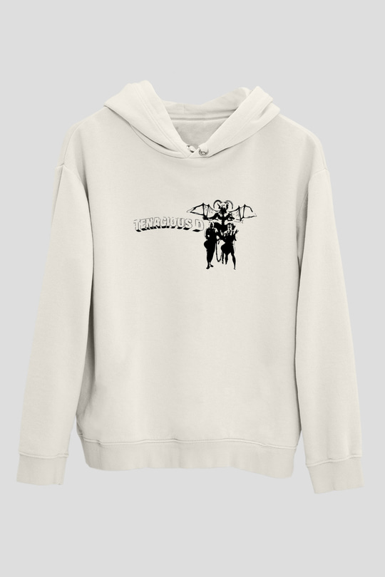 Teracious D Baskılı Beyaz Unisex Kapüşonlu Sweatshirt