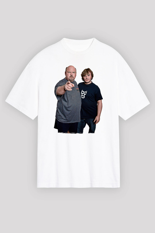 Teracious D Baskılı Beyaz Unisex Oversize Tişört - Tshirt