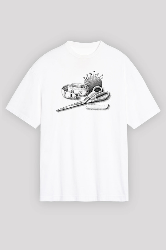 Terzi Beyaz Unisex Oversize Tişört T-Shirt