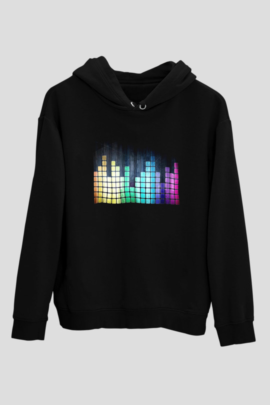 Tetris Siyah Unisex Hoodie