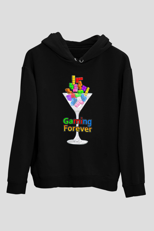 Tetris Siyah Unisex Hoodie