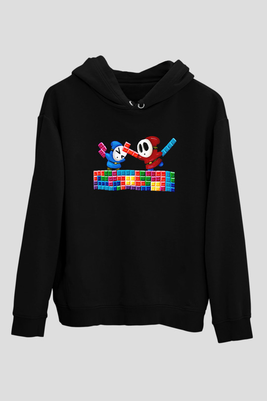 Tetris Siyah Unisex Hoodie
